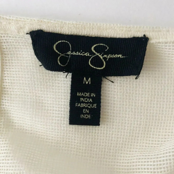 Jessica Simpson Medium White Sheer Embroidered - Picture 11 of 12